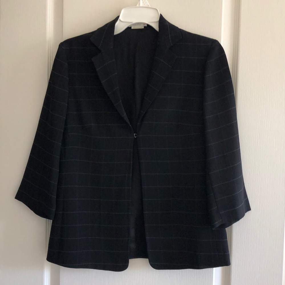 Lightweight black checkered blazer